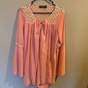 Coral dress with lace